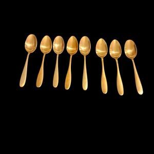 Set of 8 Ornative Copper-Colored Stainless Steel Teaspoons Flatware Like New